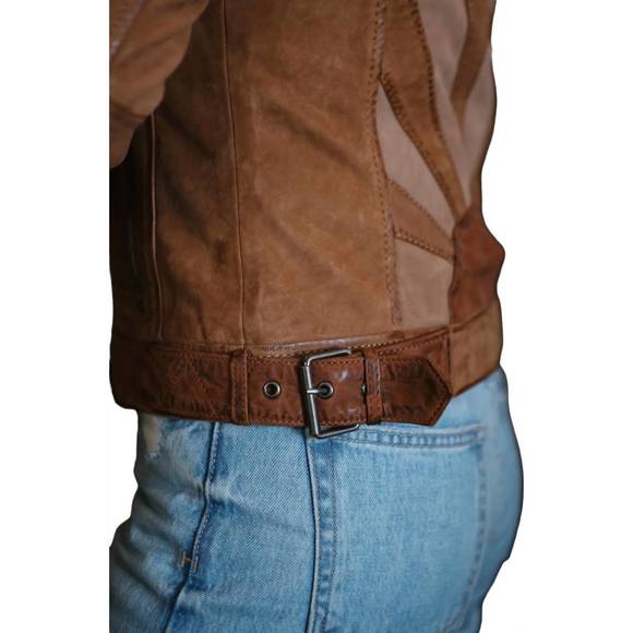 Women's Brown Leather Jacket - Picture 5 of 8